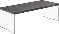 Vista 6 de Mesa de café, mesa de cóctel de vidrio templado, Madera, gris