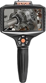VEVOR Triple Lens Borescope, 5" IPS Screen Inspection Camera with Lights, 8X Zoom 1080P HD Split Screen, 10 LED Lights Scope Endoscope Camera for Automotive, Plumbing(16.5FT Cable, 32GB Card)