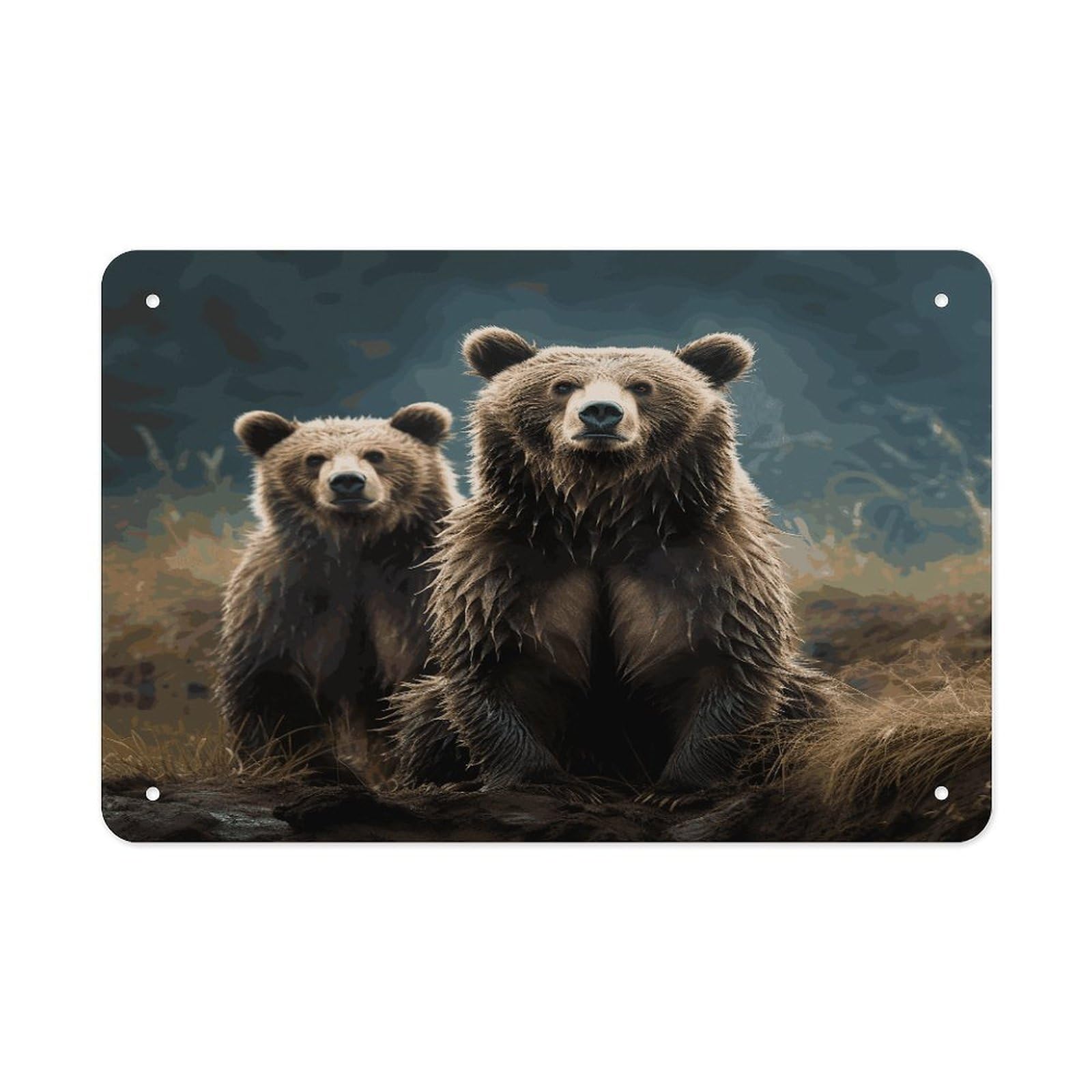 Fodpand Style Encounter Animal Bear Wall Art Metal Signs Tin Sign