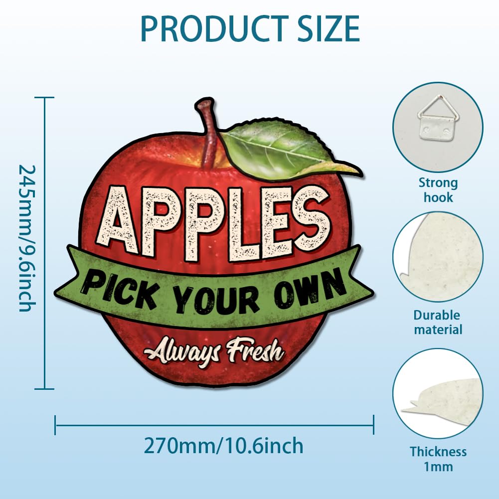 Amazon.com: GLOBLELAND Vintage Metal Apple Shape Tin Sign 10.6x9