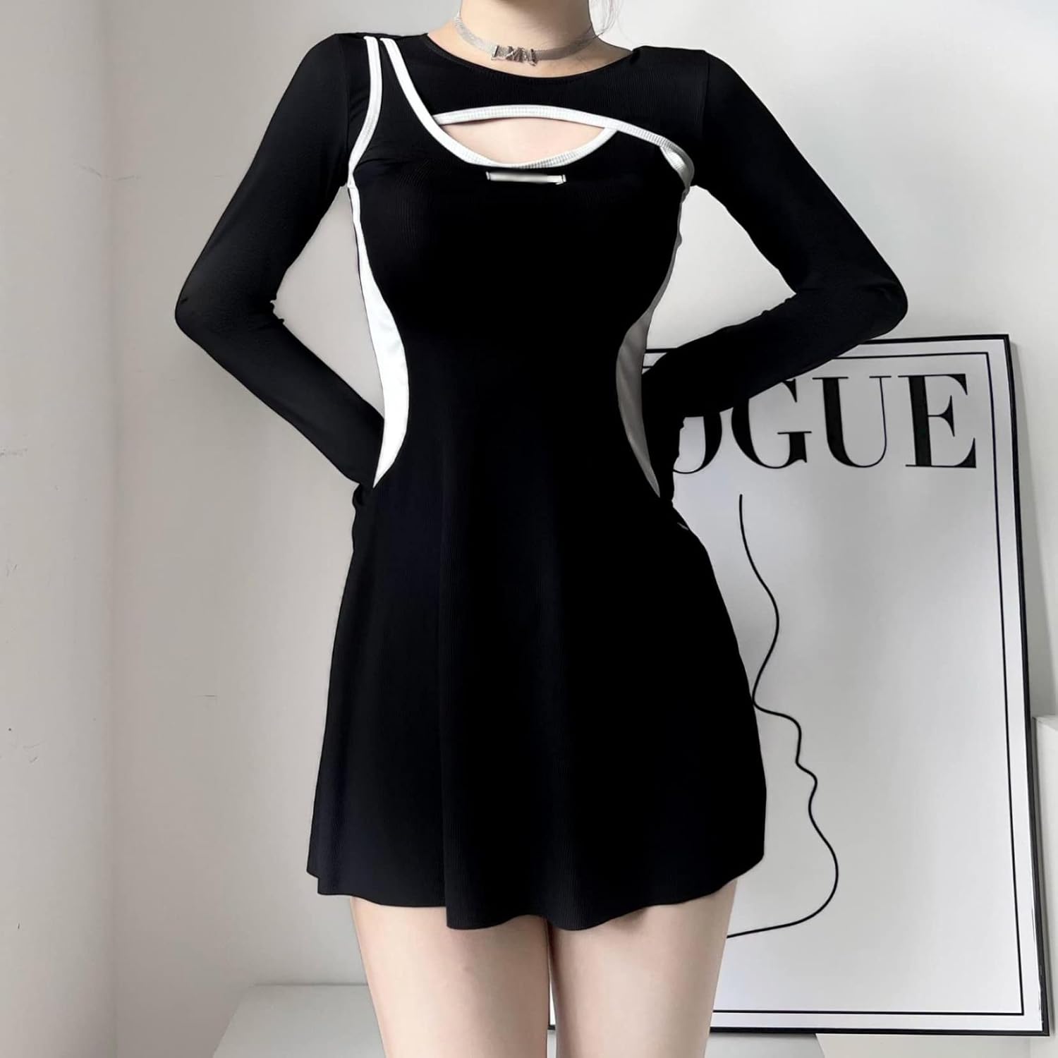 [Shiyato] 水着ワンピース レディース 体型カバー 長袖 フィットネス おしゃれ オールインワン水着 スイムウェア 水着 2