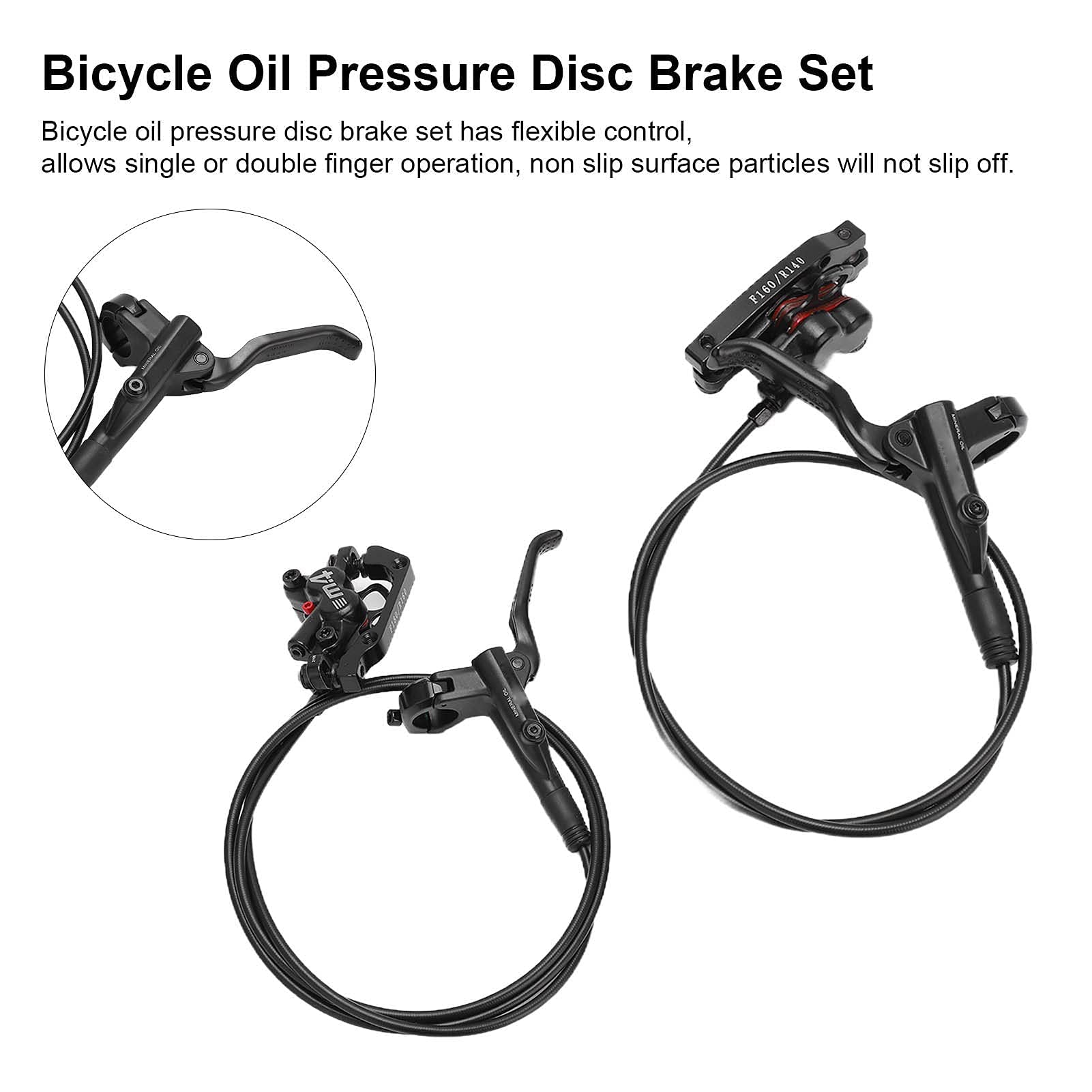Fahrrad Scheibenbremsen Kit, M4 Öldruck Hydraulische Scheibenbremse MT420 Vorderrad Hinterrad Bremssättel 4 Kolben mit 1 Paar 160 mm Scheibenbremsscheibe