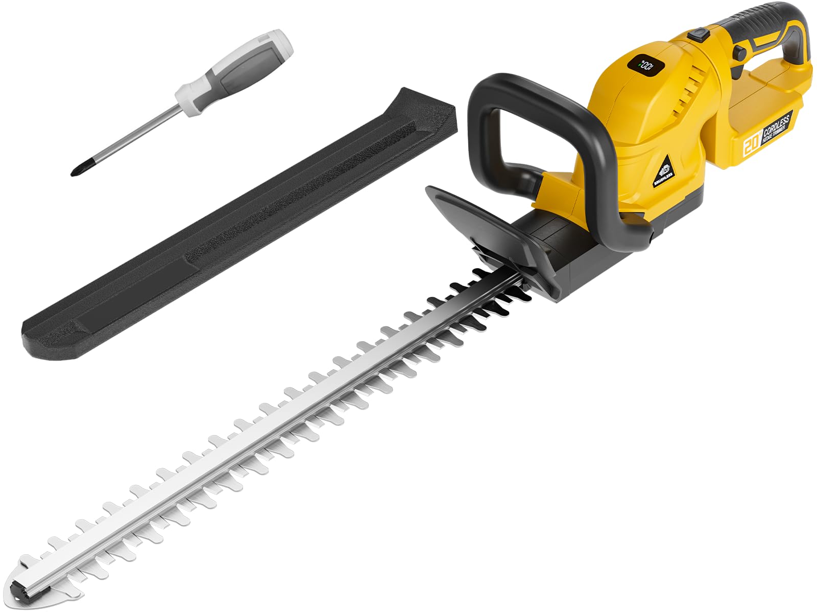 Cortasetos inalámbrico con mango giratorio para batería Dewalt de 20 V, recortadoras de motor sin escobillas de 52 cm, funciona con pilas, cortasetos eléctrico para jardín, patio (batería no incluida)