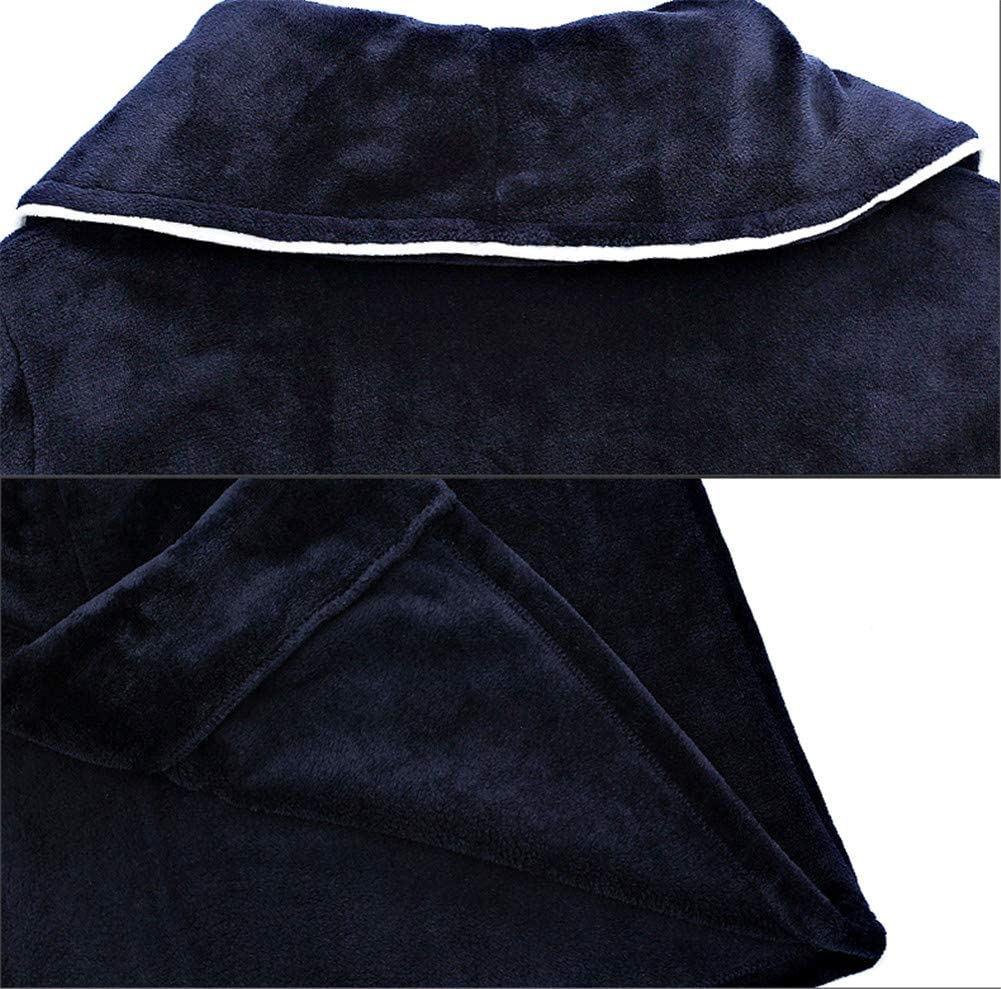 CFWSHJ Luksusowy szlafrok unisex damski szlafrok zimowy gruby ciepły flanelowy szlafrok super miękki puszysty, bardzo chłonny długi szlafrok, szalowy kołnierz, kieszenie i pasek bielizna nocna idealna