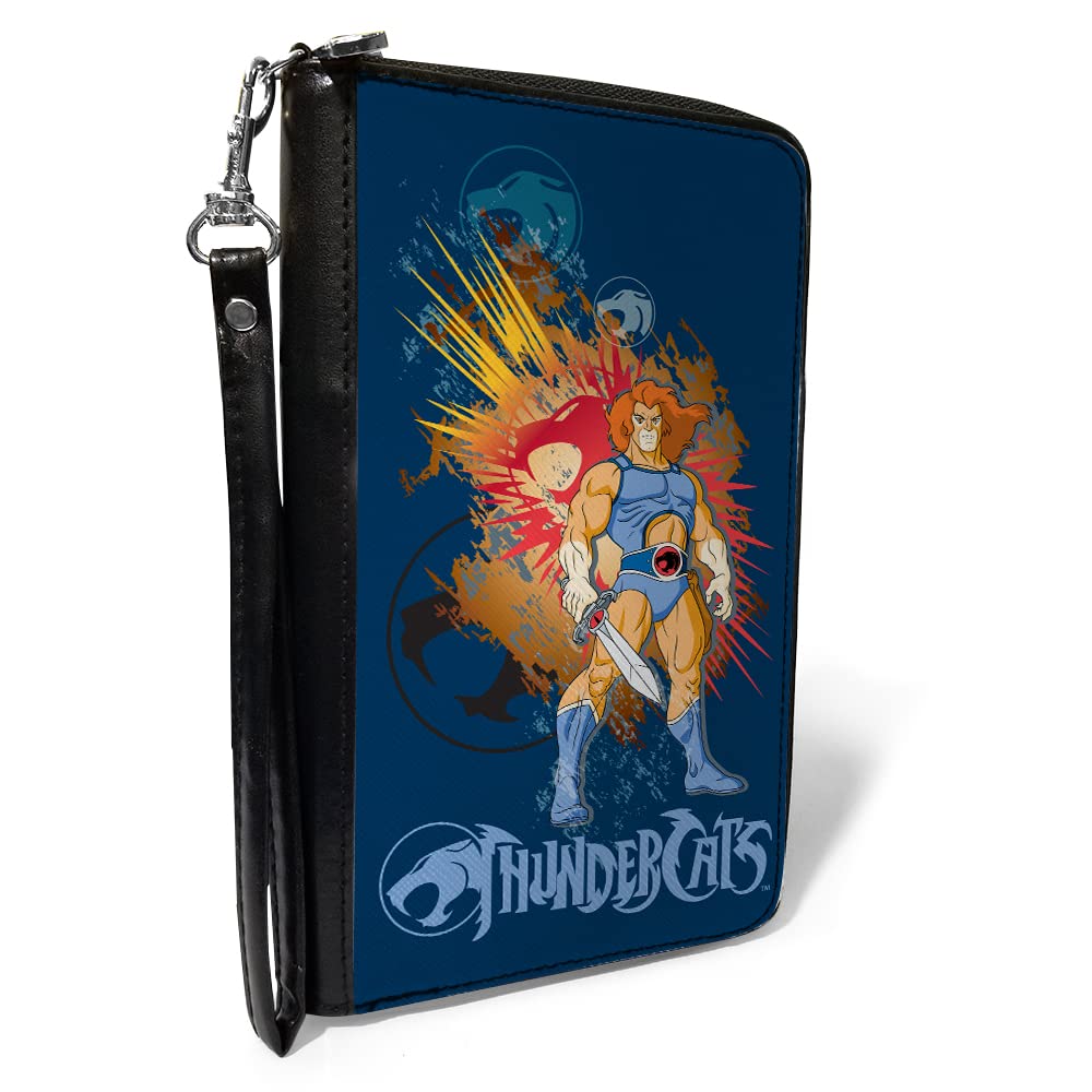 Buckle-Down PU Zip Around Wallet Rectangle ThunderCats Classic Series Lion O Pose and Logos Multi Color, ThunderCats, 7.5"x4.5", Casual
