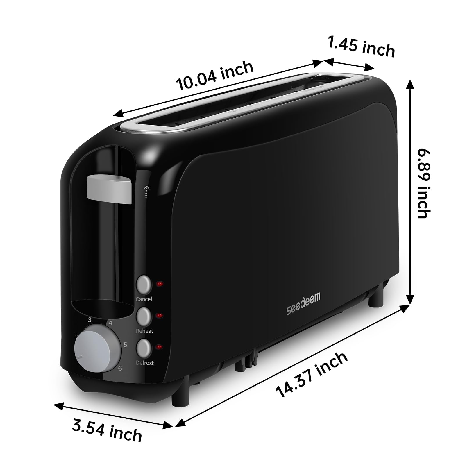 SEEDEEM 2-Slice Slim Toaster - Space Saving Design -5 SEEDEEM 2-Slice Slim Toaster - Space Saving Design -5