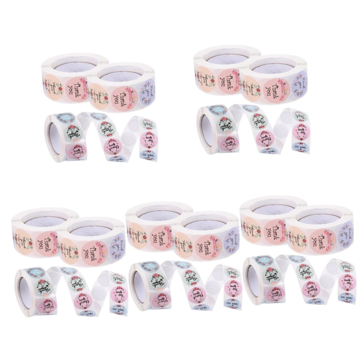 STOBOK 15rotoli Rotondi Adesivi Decorativi Per Confezioni Di Ringraziamento Di Etichette Adesive Per Matrimoni Compleanni e Feste Adesivi Per Ogni