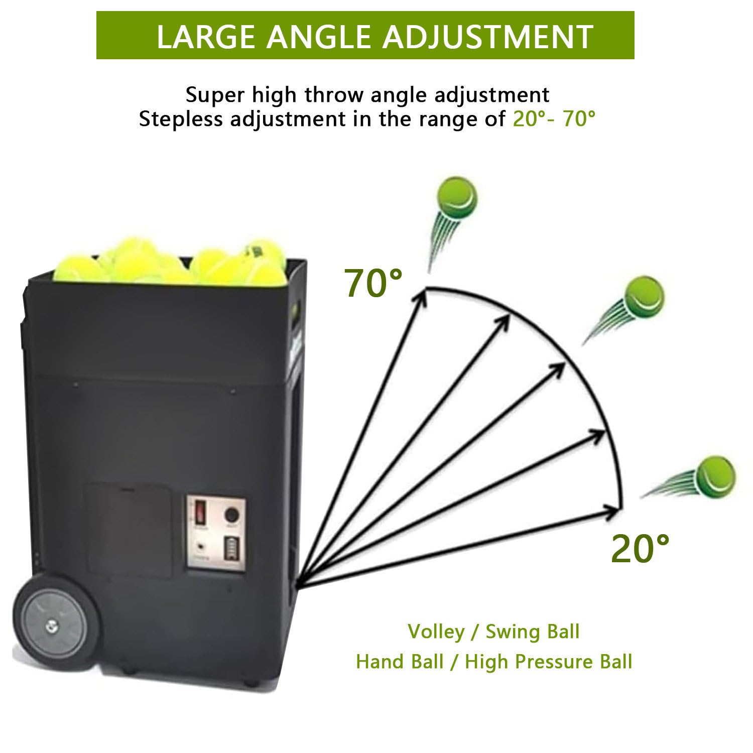 Macchina Lanciapalle da Tennis per Principianti, Lanciapalle Automatico con App/Telecomando, 50 Palline, Attrezzatura Portatile per L'allenamento, Allenamento Indoor E Outdoor