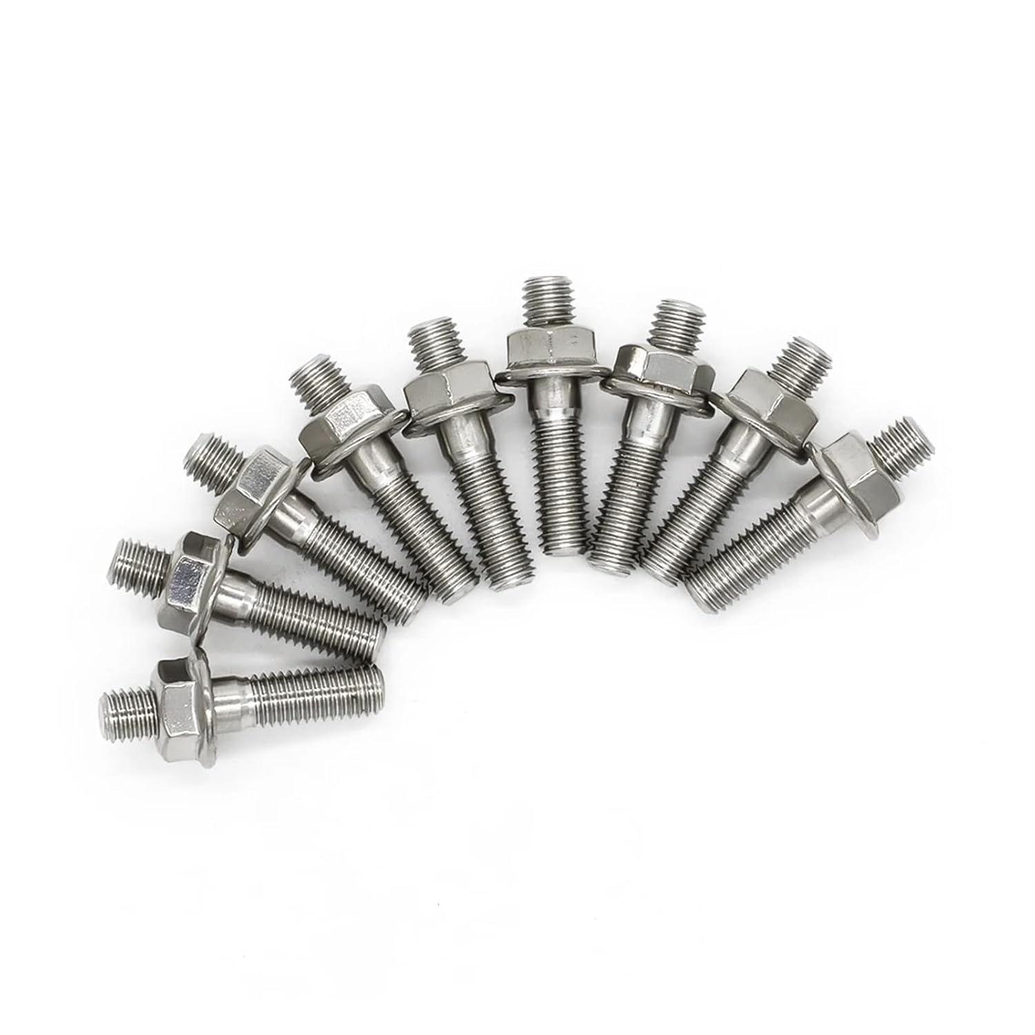 M8*40 Exhaust Manifold Stud for Integra V3 B D Series Stainless Steel Stud Serrated Bolts Nut Screw(18 Sets)