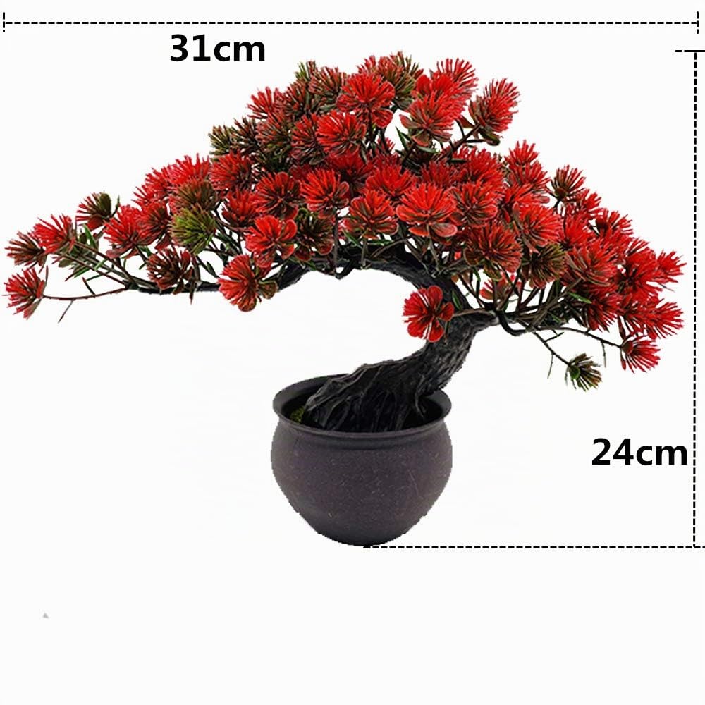 Artificielle Bonsaï Arbre Faux Plante Décoration En Pot-Artificielle Maison Plantes-Japonais Pin Bonsaï Plante 30cm-Arbre artificiel avec vertes pour Bonsaï Décoration Florale de Maison