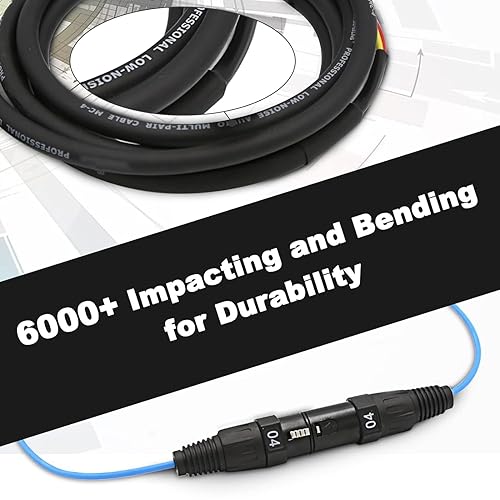 Miniatura 5 de Jamesin Cable XLR macho a hembra de 4 canales, 10 pies, con cable de audio de micrófono codificado por colores, para estudio de escenario y