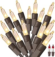 Vista 16 de ODEETRONIC Guirnalda de luces rojas de Navidad, 21.63 pies, 100 unidades, incandescentes, mini luces conectables, certificación UL, para interiores