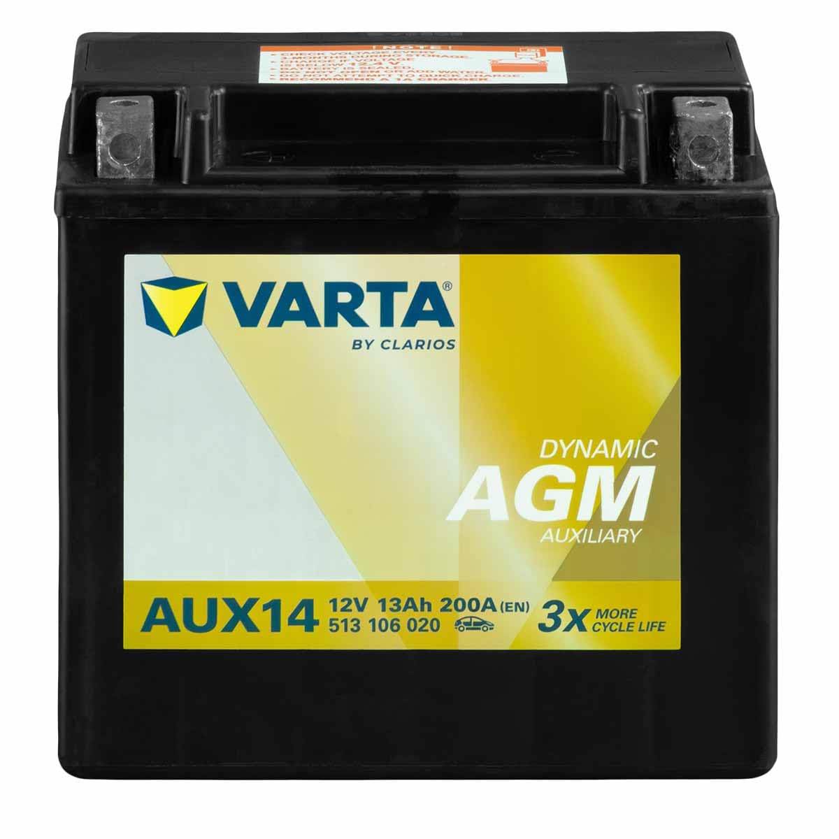 VARTA AUX14 AGM バッテリー 12V 13Ah 新品未使用 VARTA サブ バッテリー バックアップ 12V 13Ah 200A EN AUX14
