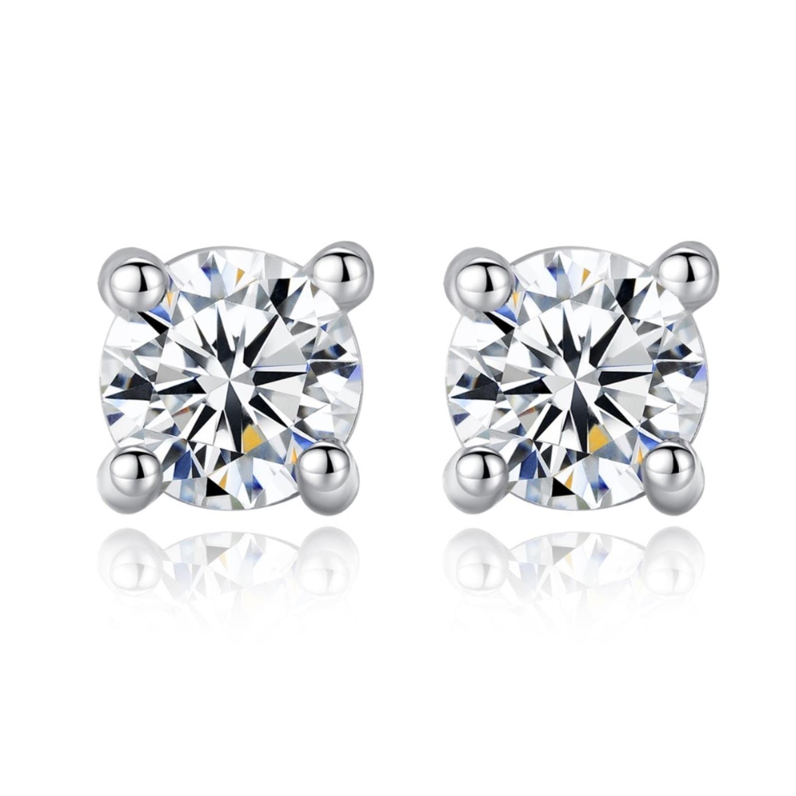 Boucles d'oreilles argent 925 anti-allergie avec zircon brillant quotidien