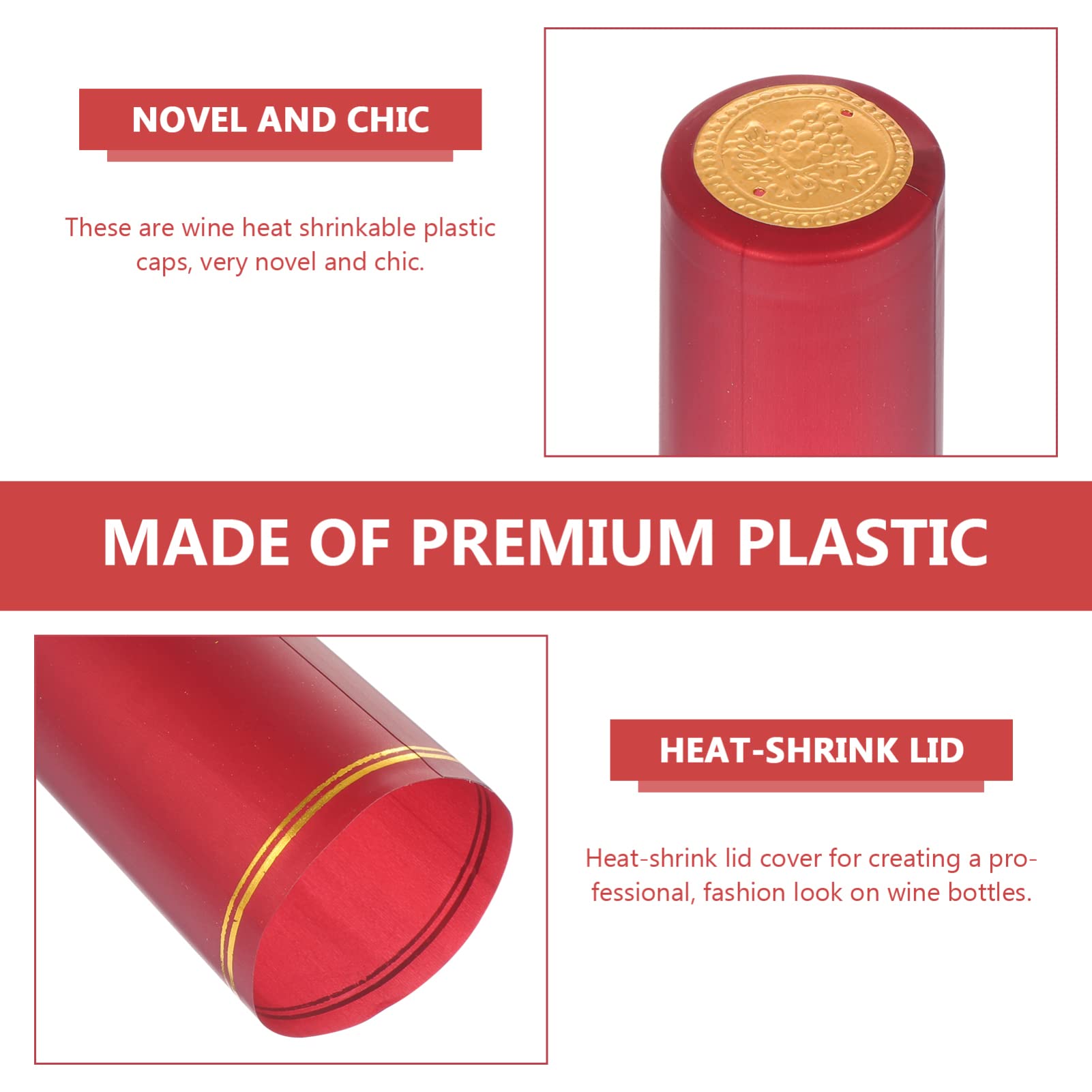 Cabilock 300 Pcs Heat Shrink Wine Bottle Shrink wrap Wine Bottle Capsule Wine Heat Shrink Cap Capsules PVC Wine