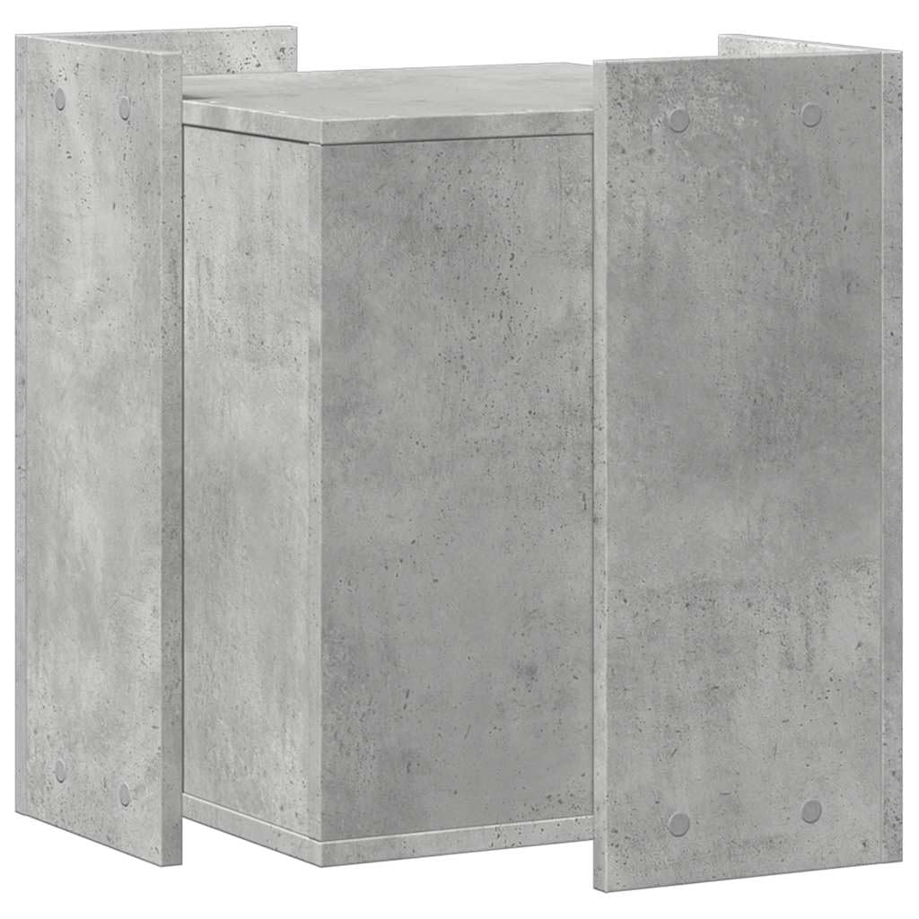 Katzenklo Schrank Betongrau 42x42x51 cm Katzenhaus Holzwerkstoff | Stilvolles Katzenhaus und Beistelltisch für das Wohnzimmer, ideal zur dezenten Platzierung von Katzentoiletten.