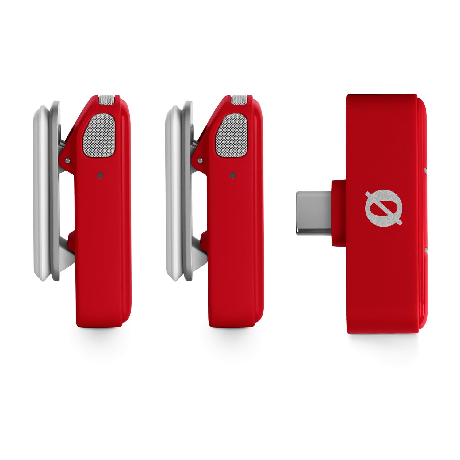 Rode Wireless Micro Drahtloses Mikrofon-System USB-C Rot mit Interview Micro Handadapter Rot und keepdrum Tuch