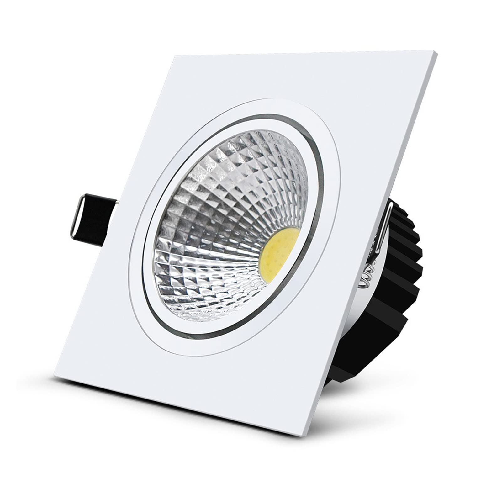 Blexx 12W Dimmable Recessed Ceiling Lights,Dimmable Square Recessed Led Downlight 7W 9W 12W 15W Cob Led Ceiling Spot Lamp Ac85-265V 3000K/4000K/6000K Led Downlights ( Emitting Color : White1 Wattage : )