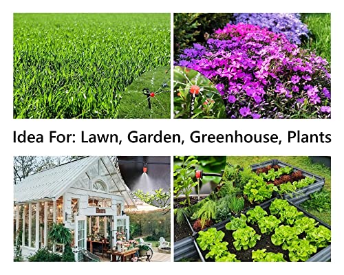 Peisongfei Garden Irrigation System 164Ft 200 Pack Drip Irrigation Kit 1/4" Blank Distribution Tubing Watering Drip Kit Automatic Irrigation Equipment For Garden Greenhouse, Flower Bed,Patio,Lawn #TOP5