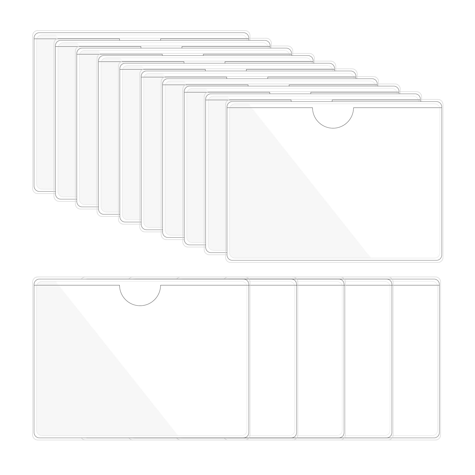 PATIKIL 3.2x4.5" Adhesive Index Card Pockets with Top Open for Loading, 15Pcs Plastic Label Holders for Organizing and Protecting Business Card