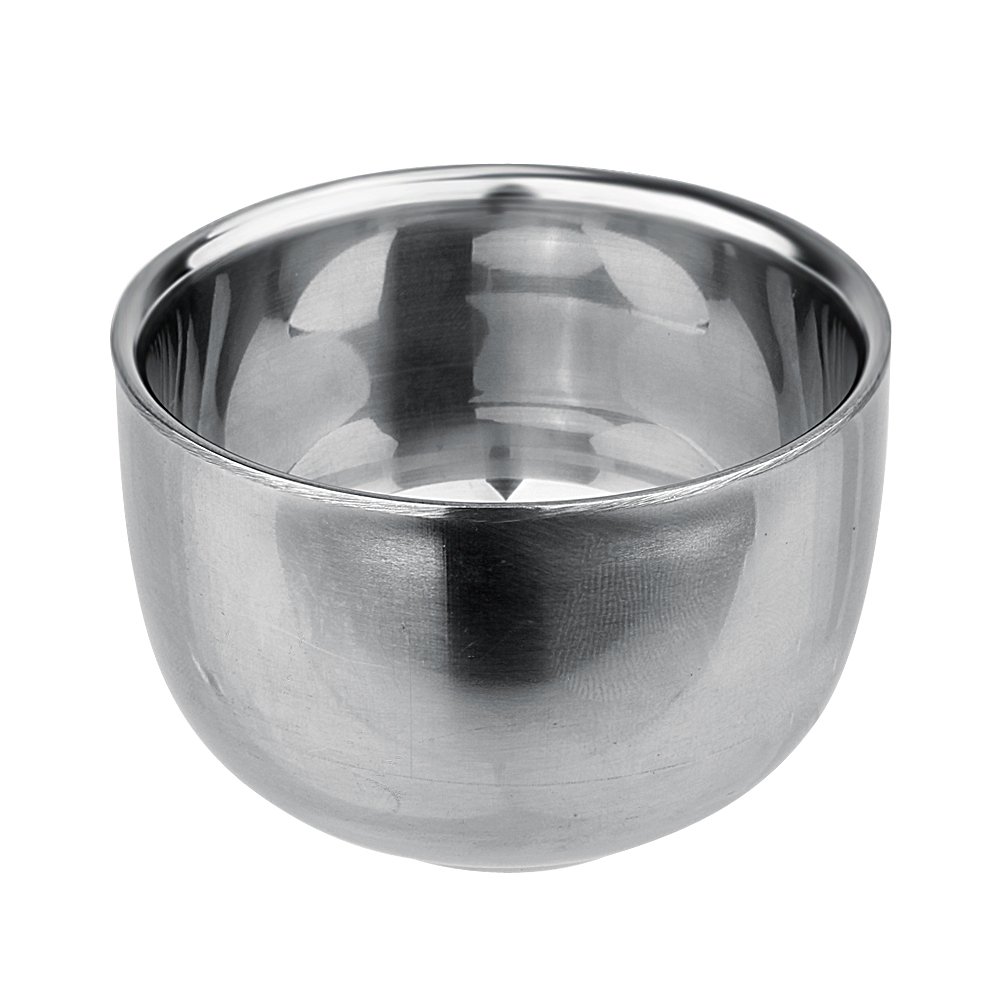 20 jaboneras de doble capa de acero inoxidable de alta calidad, taza de afeitar aislada con forma lisa, 120 ml de capacidad, accesorios de afeitado duraderos y elegantes