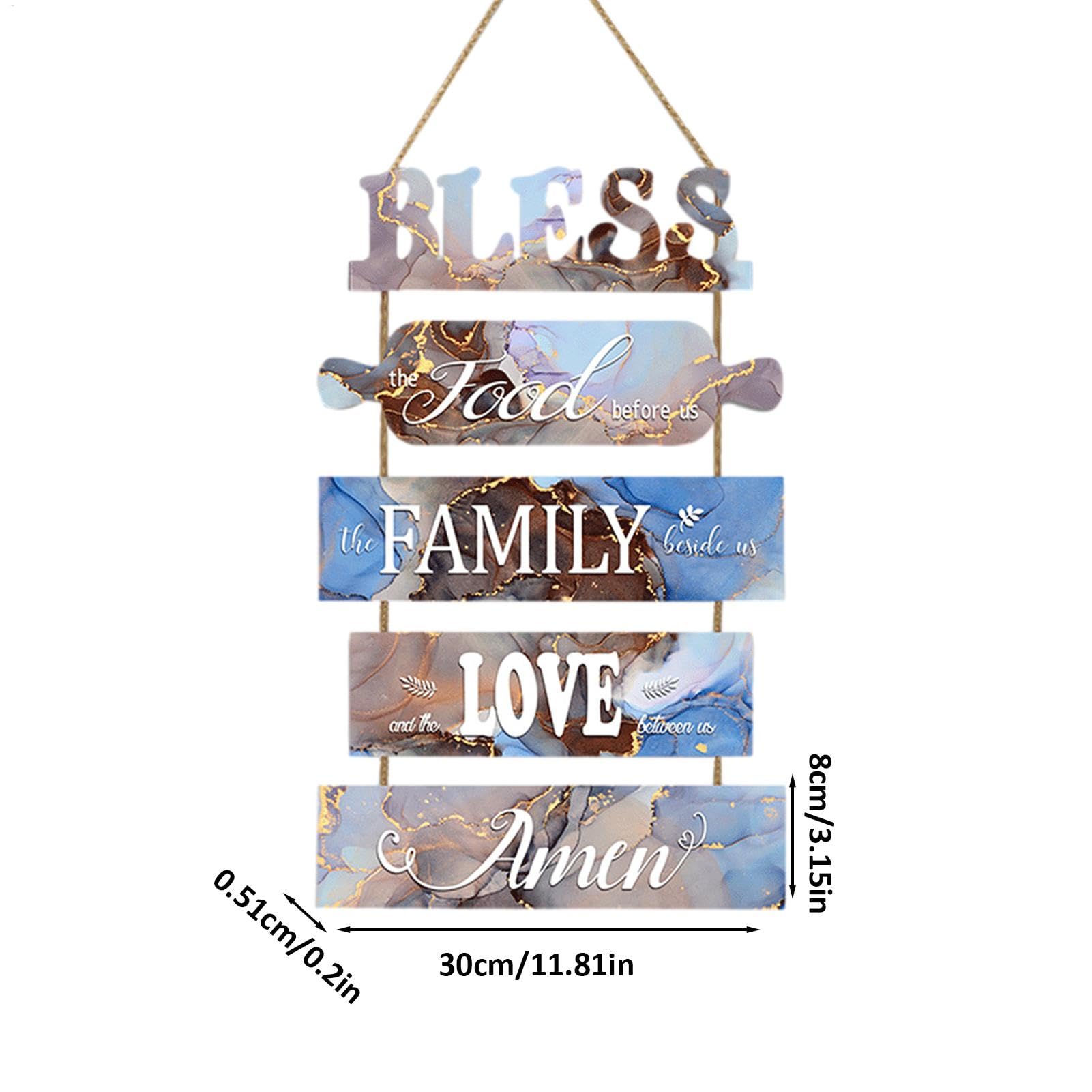 Placa decorativa de pared de cocina de granja, placa de pared sin comida | cartel de amor de familia, cartel de madera, decoración de para salón, dormitorio, exterior