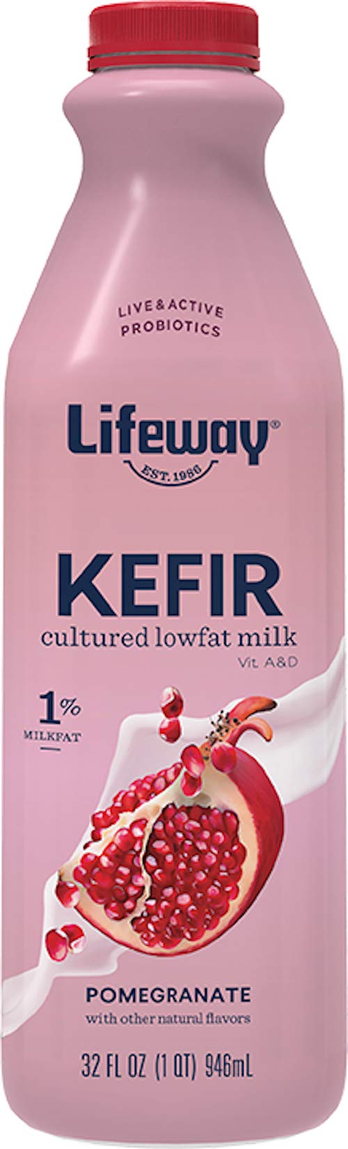 Lifeway Lowfat Kefir, Pomegranate, 32 Ounce, 11g Protein, 12 Live Active Cultures