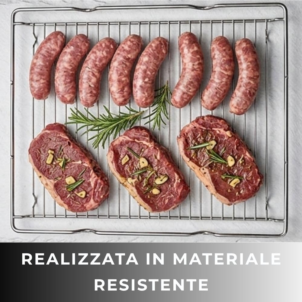 Parrilla para horno compatible con Bosch, Neff Z11CR10X0, dimensiones: 455 x 375 (mm), revestimiento antiadherente, apta para cocinar a altas temperaturas, 45,5 x 37,5 cm