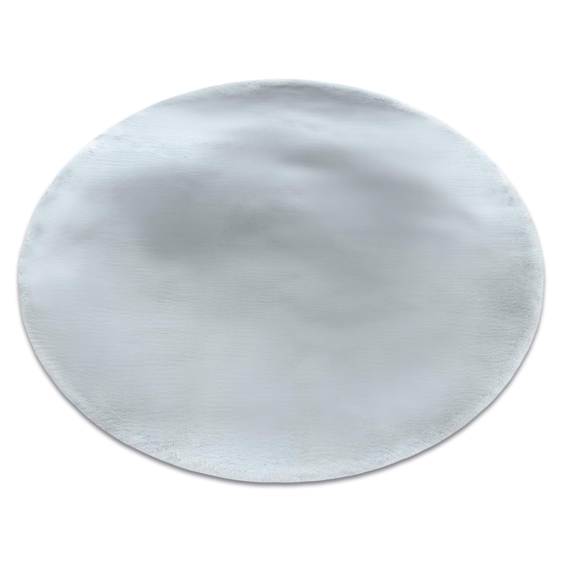 Tapis Teddy New Shaggy argenté rond 200 cm en peluche haut de gamme très épaisse pour salon