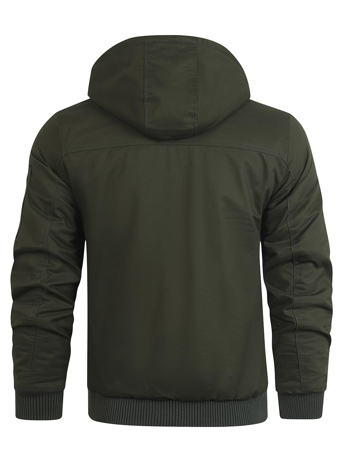 HOOD CREW Herren Freizeit Winterjacken Übergangsjacke Baumwolle Warme Fleece Jacken mit Taschen Cargo Arbeitsjacke mit Kapuze