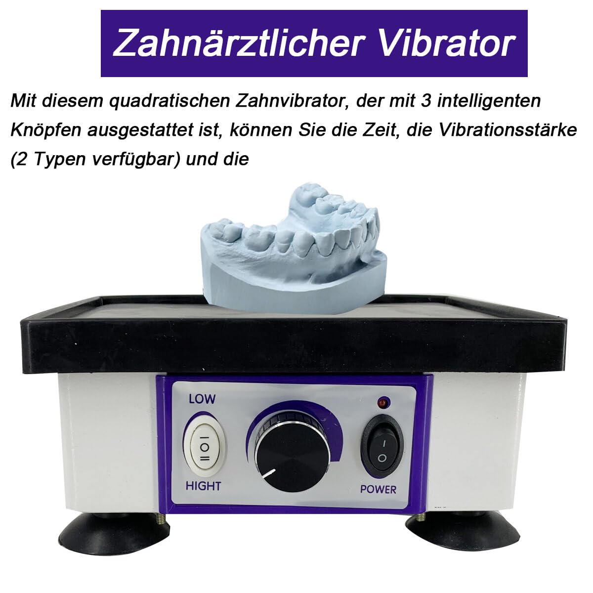 Oscillatore dentale Vibratore in gesso Vibratore dentale quadrato Vibratore in gesso 120 W Attrezzatura da laboratorio Vibrazione per attrezzature da laboratorio dentali Clinica odontoiatrica