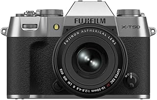 Fujifilm X-T50 40 MP APS-C X-Trans Sensor|Retro Style mirrorless Camera|4k/6.2k vlogging|High Speed Recording FHD 240fps|Advance AF with 16-50mm Optical Zoom Lens f/2.8-4.8 - Silver