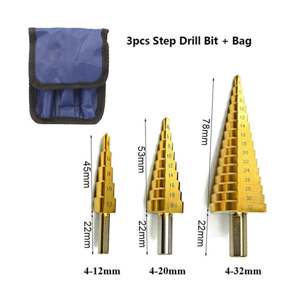 wiertło stopniowe, 1 szt. Wiertło stopniowe ze stali HSS 20/32 mm stożkowe(3pcs 4 12 20 32)