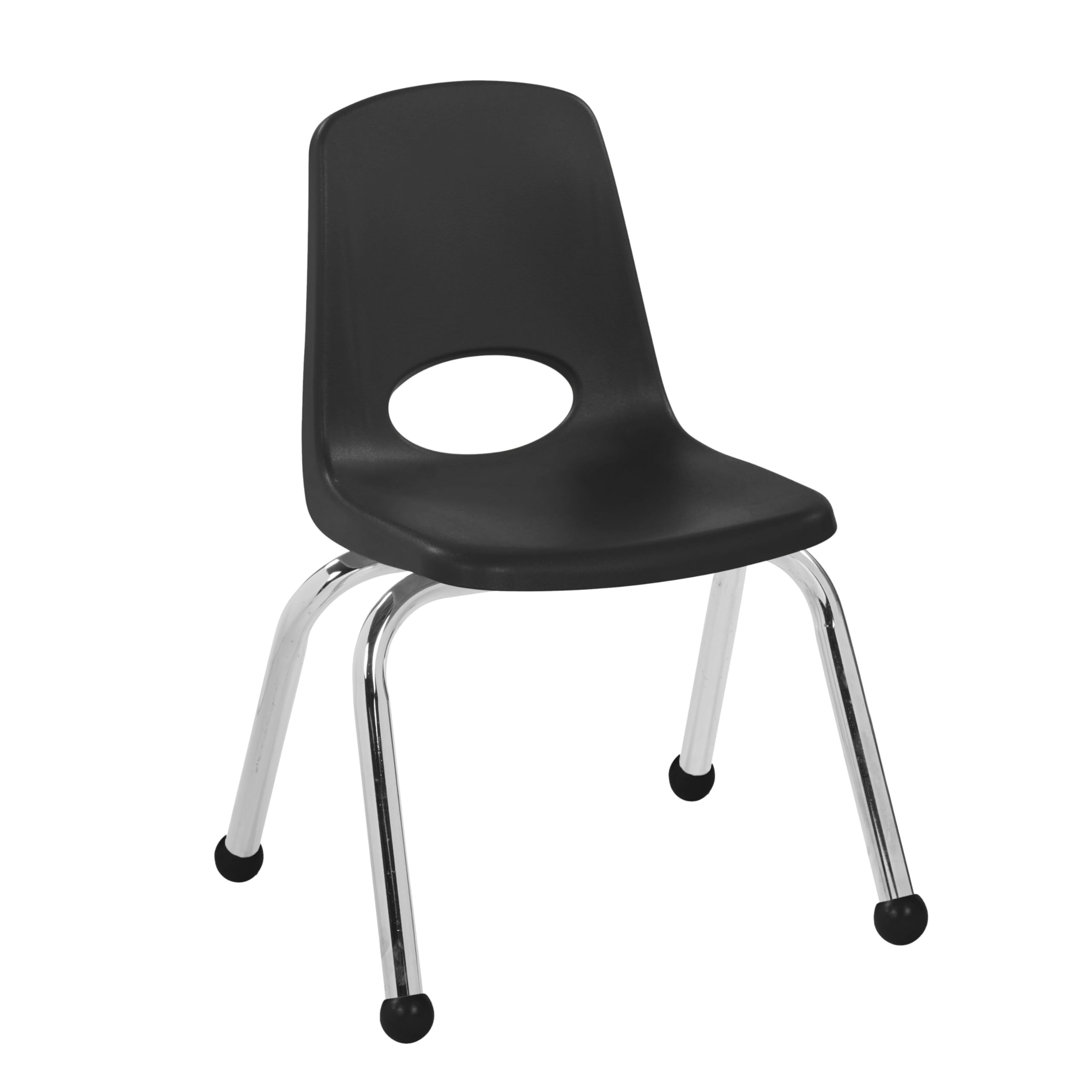 FDP 12" School Stack Chair with Ball Glides, Black, 11555-BK