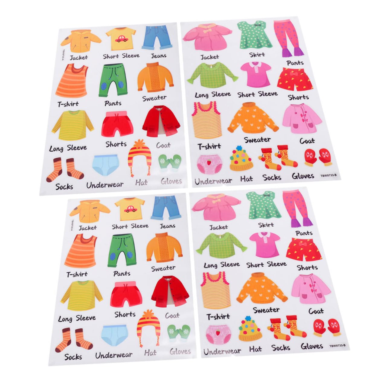SUPVOX 8 Set Etichette per Abbigliamento Adesivi per Classificazione Facile Applicare e Rimuovere per Organizzazione e Decorazione Della Dei Resistente