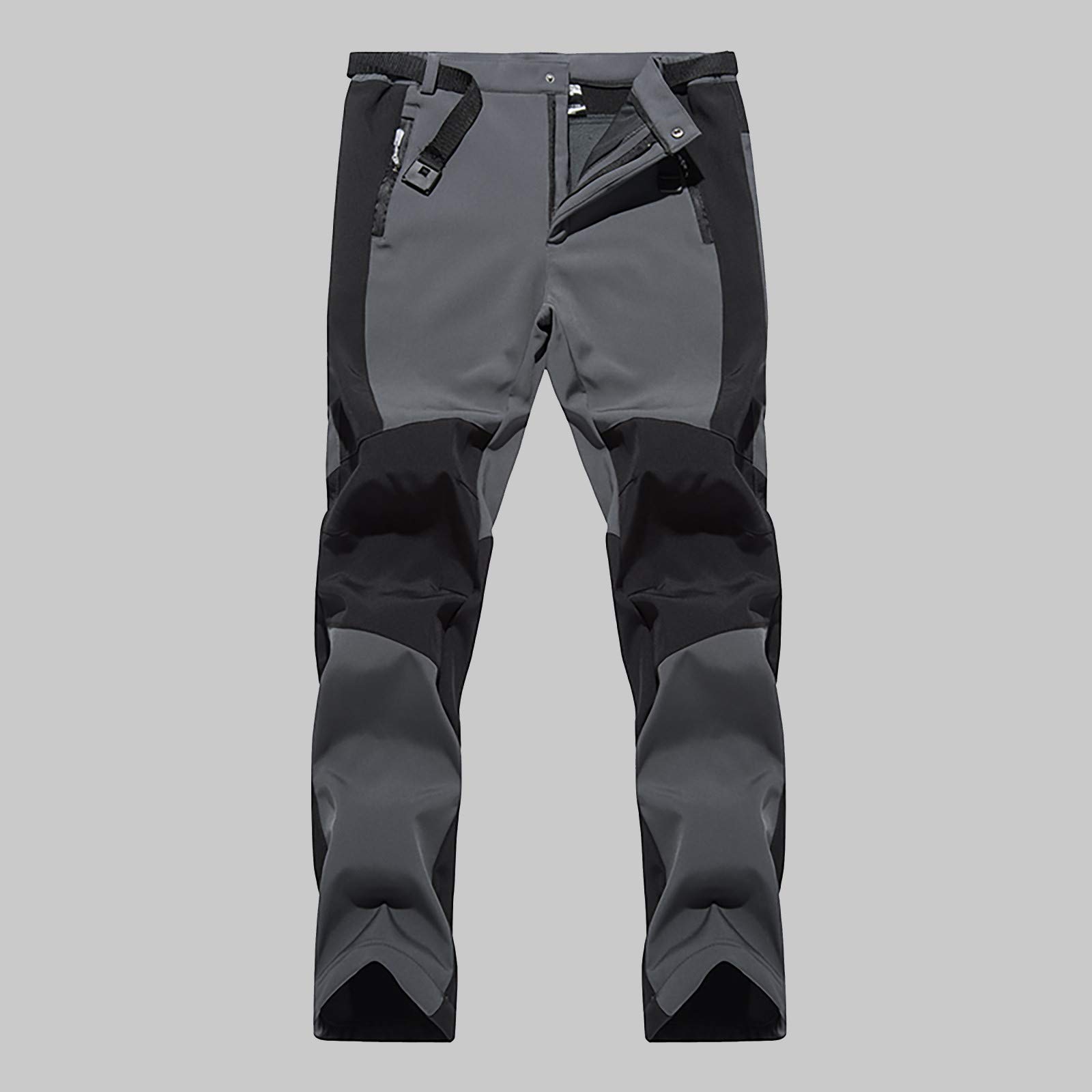 Pantalones de nieve para hombre, forrados de invierno, pantalones de senderismo para hombre, resistentes al agua, con cremallera, pantalones de esquí Softshell Slim Thermohose Outdoor Trekking