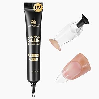 UNA GELLA Air Drying Glue for Nails without UV Light 15ml Super Strong Glue for Press-On Nails and Clear Acrylic Nail Tips Strong Holding Formula