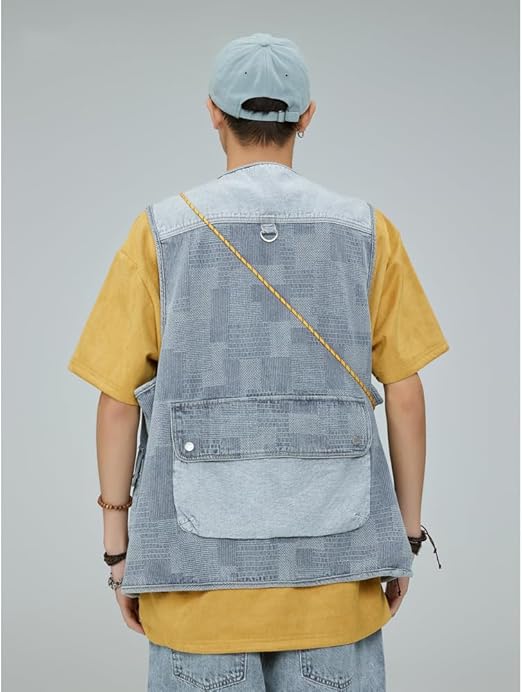 Amazon | [hurtbasuketto] デニムベスト メンズ ノースリーブ