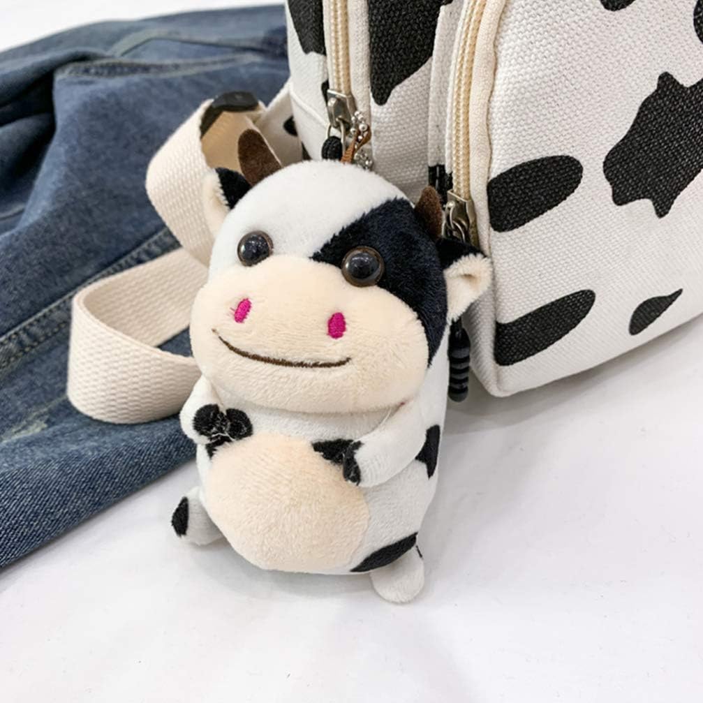 VALICLUD Adorable Girl Cow Canvas Chest Bag Pendant Unique Crossbody Shoulder Bag for Women for Travel Shopping and Everyday Wear Cloth Design