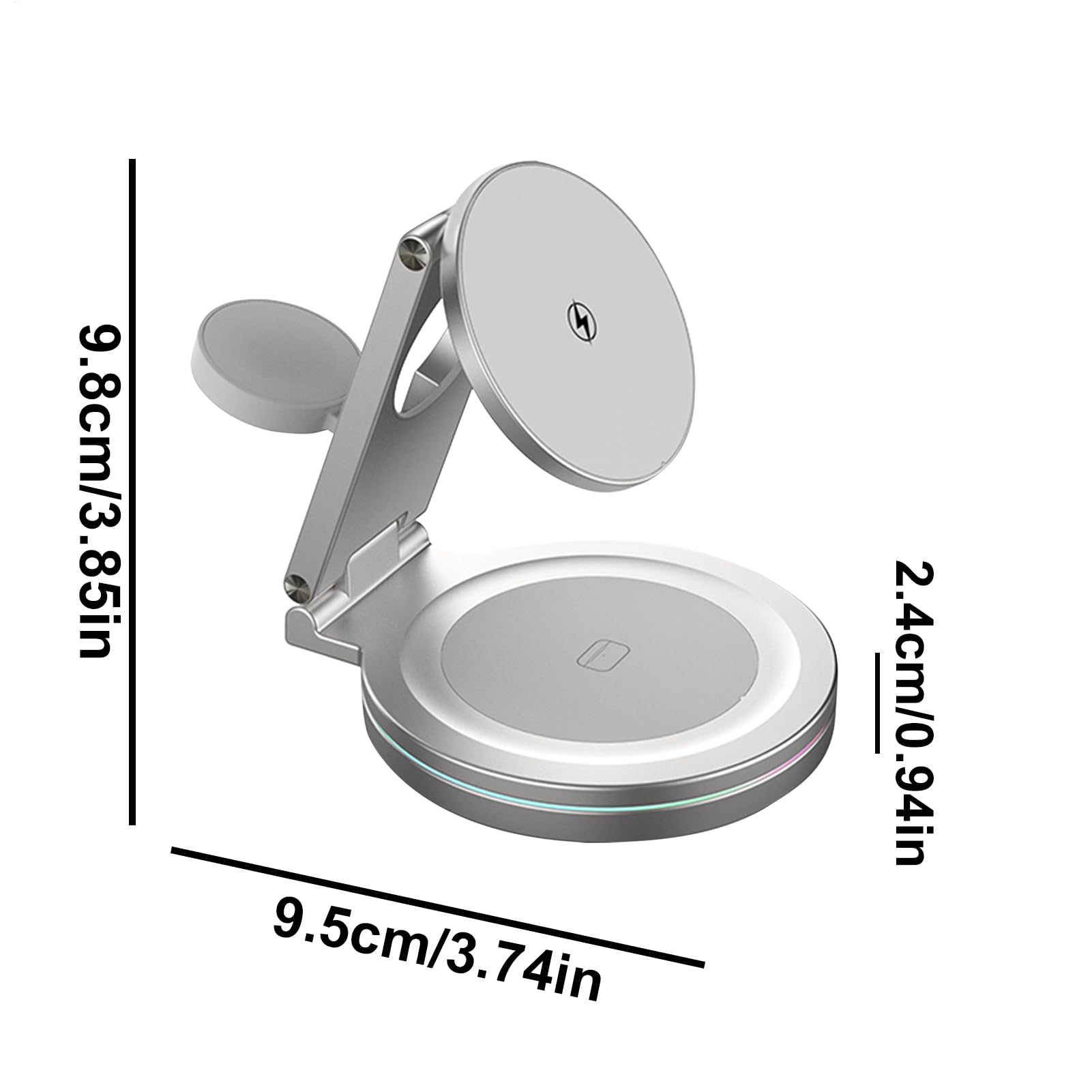 Estación De Recarga Inalámbrica Carga Rápida Magnética | Soporte Carga Inalámbrica 360° Soporte Plegable Portátil para Móvil, Consola, Hogar, Viaje, Bolso, Escritorio, Mesita De