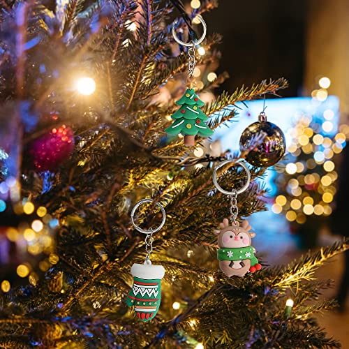 12 Pcs Mini Christmas Tree Ornaments, Hanging Charms Silicone Pendant Keychains For Christmas Decorations, Holiday, Party, For Kids, Boys And Girls #TOP6