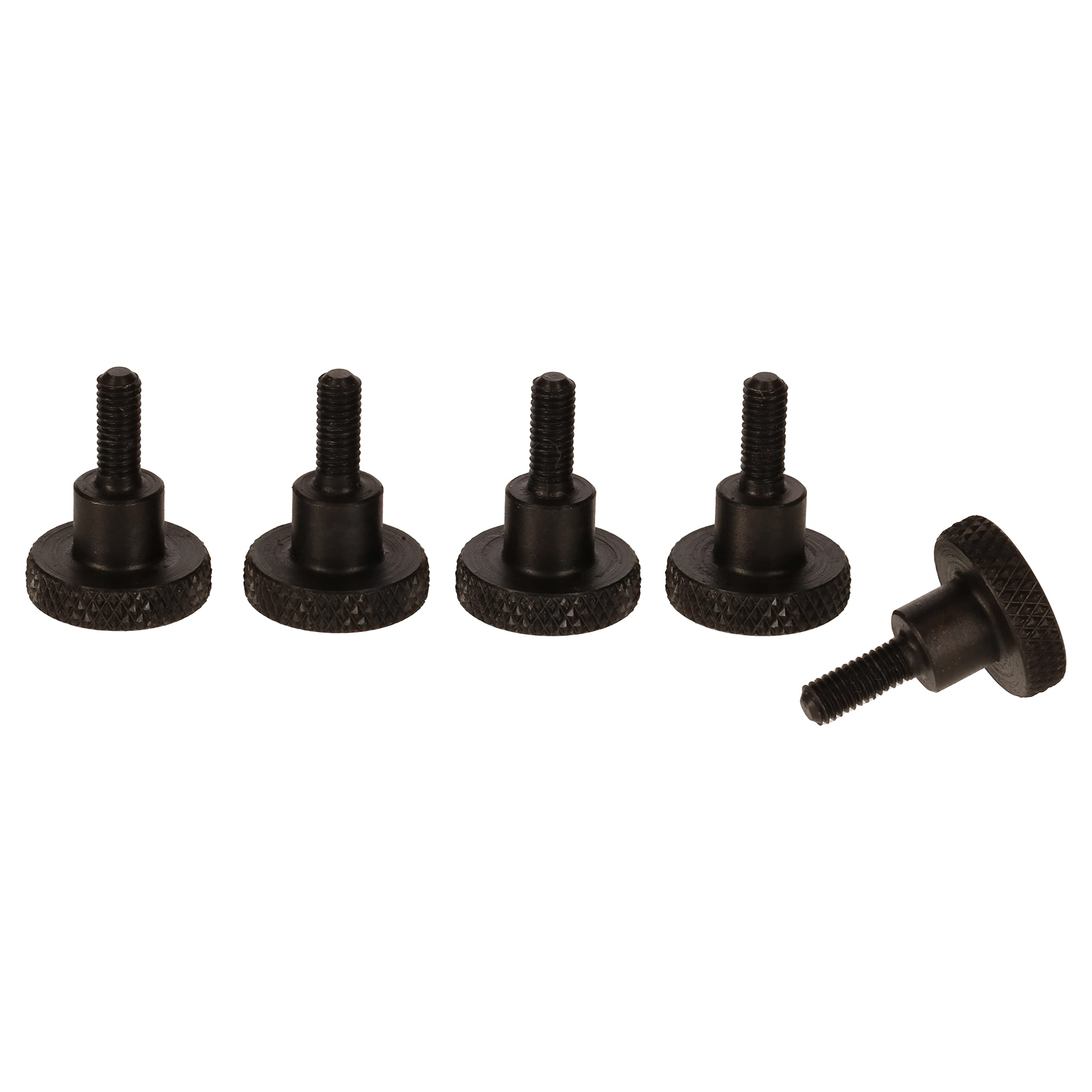PrecisionGeek® – M3 Knurled Screws Made of Black Oxide Steel DIN 464 – Flat Head with Flanged Knurled Head – Various Lengths & Set Sizes (6 mm · Set of 5)