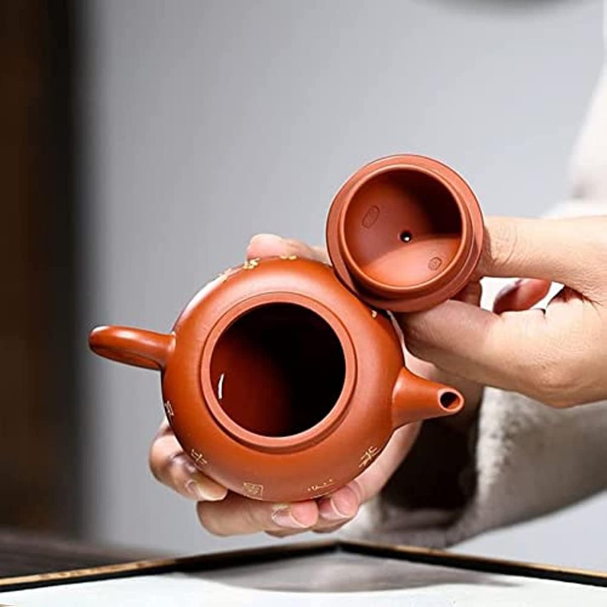 Set di Tazze e teiere Cinesi, teiere Viola da 150 ml, teiera con Fiori di Prugna, bollitore per Viaggi, casa, attività all'aperto e Ufficio