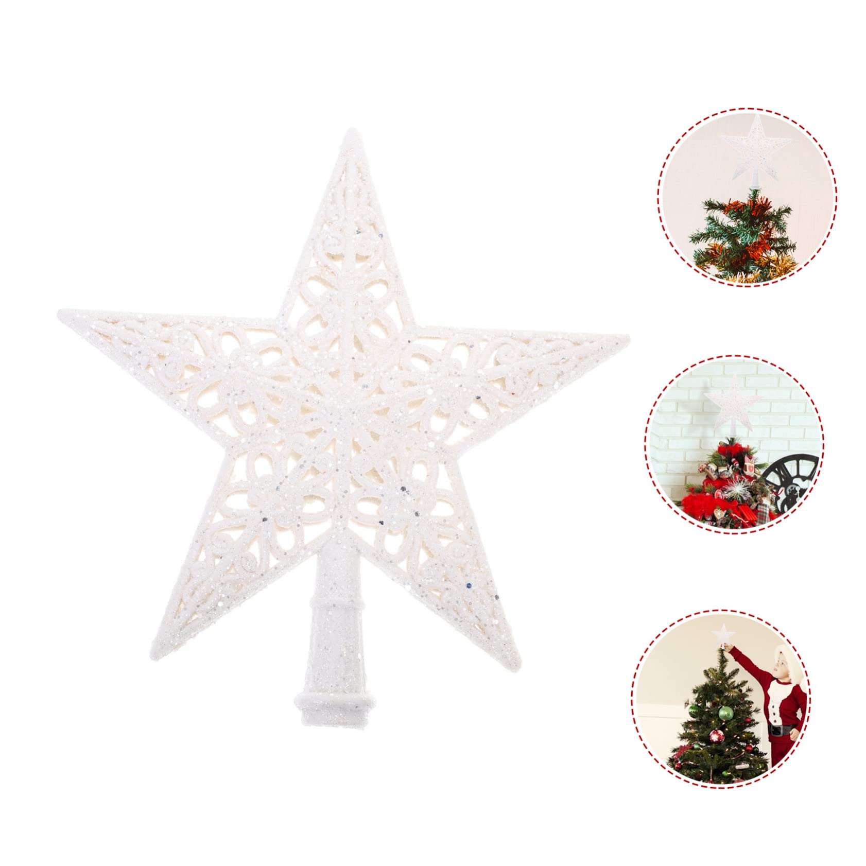 Cabilock 3 Piezas Adorno de para Árbol de Navidad Decoración Hueca de Adorno Treetop Ligero y Duradero para Fiestas y Hogar de Usar Festivo