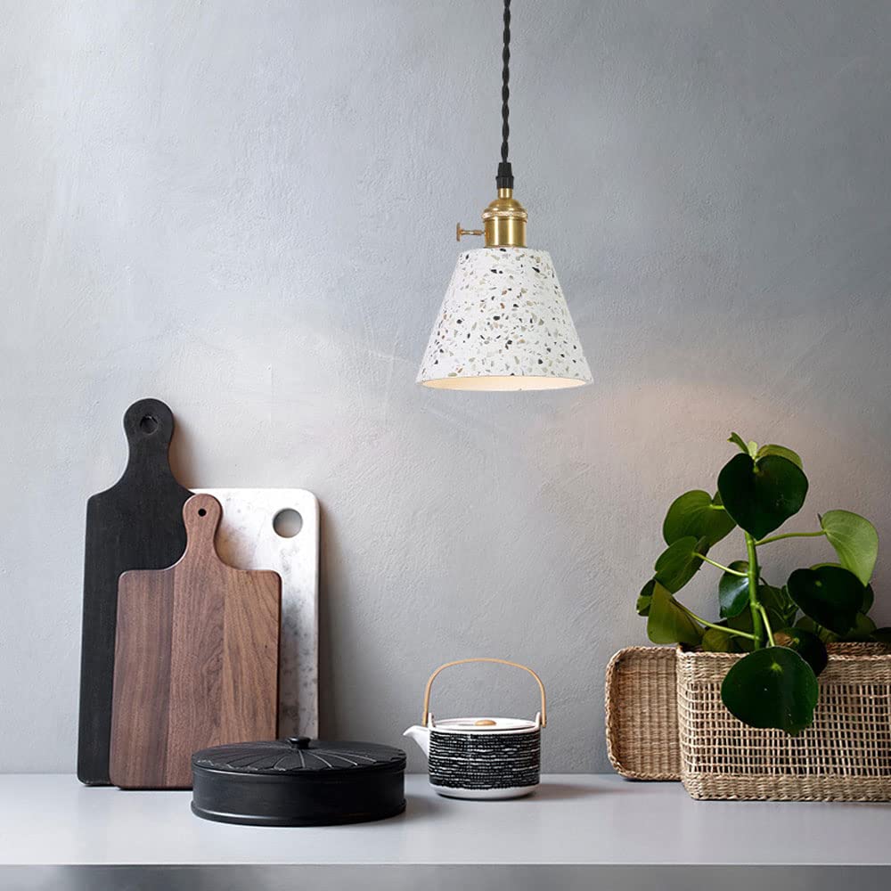 Lampy wiszące z marmurowym kloszem, lampa wisząca z pojedynczą głowicą, oświetlenie wyspy wiejskiej, wisząca oprawa sufitowa do jadalni, kuchni, restauracji i kawiarni Present