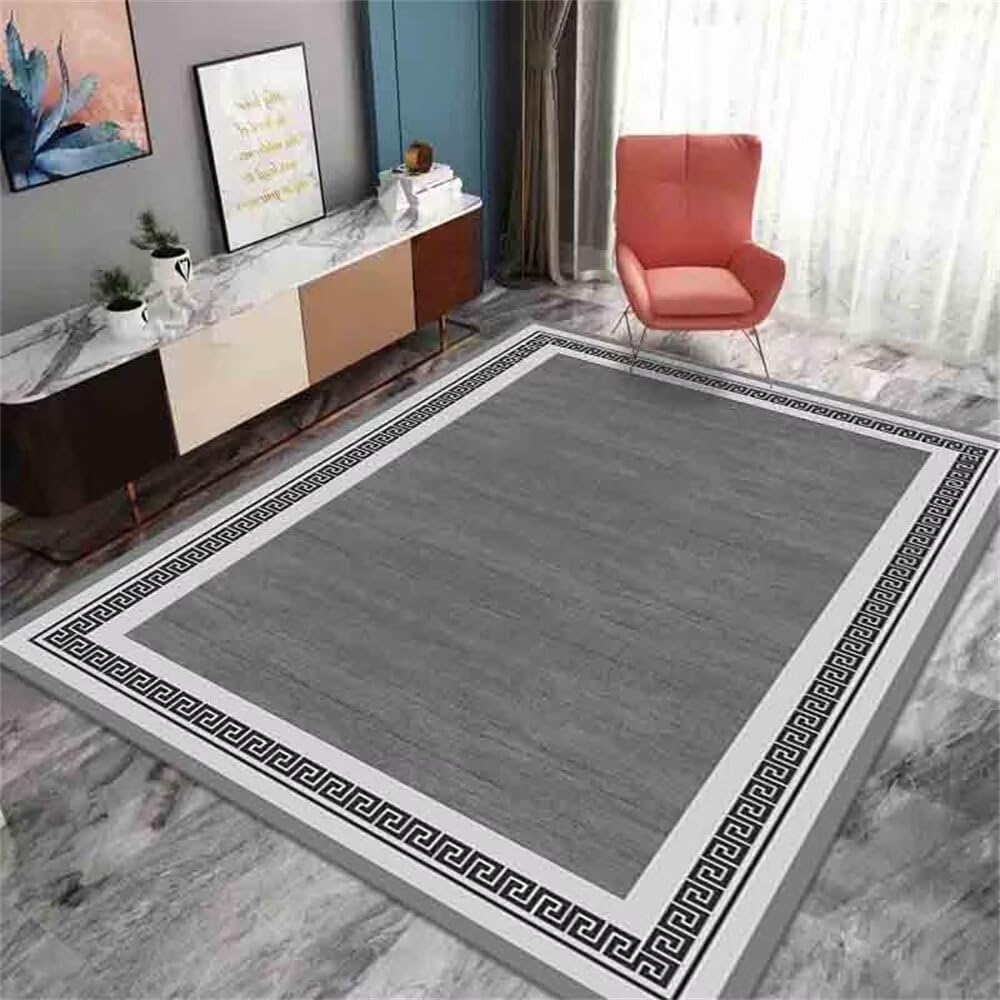 Tappeto Letto Tappeto Per Bambini Stanza Dei Giochi Tappeto Grigio Rettangolare Design Geometrico Camera da Letto Tappeto Lavabile Tappeti Soggiorno 160X230CM