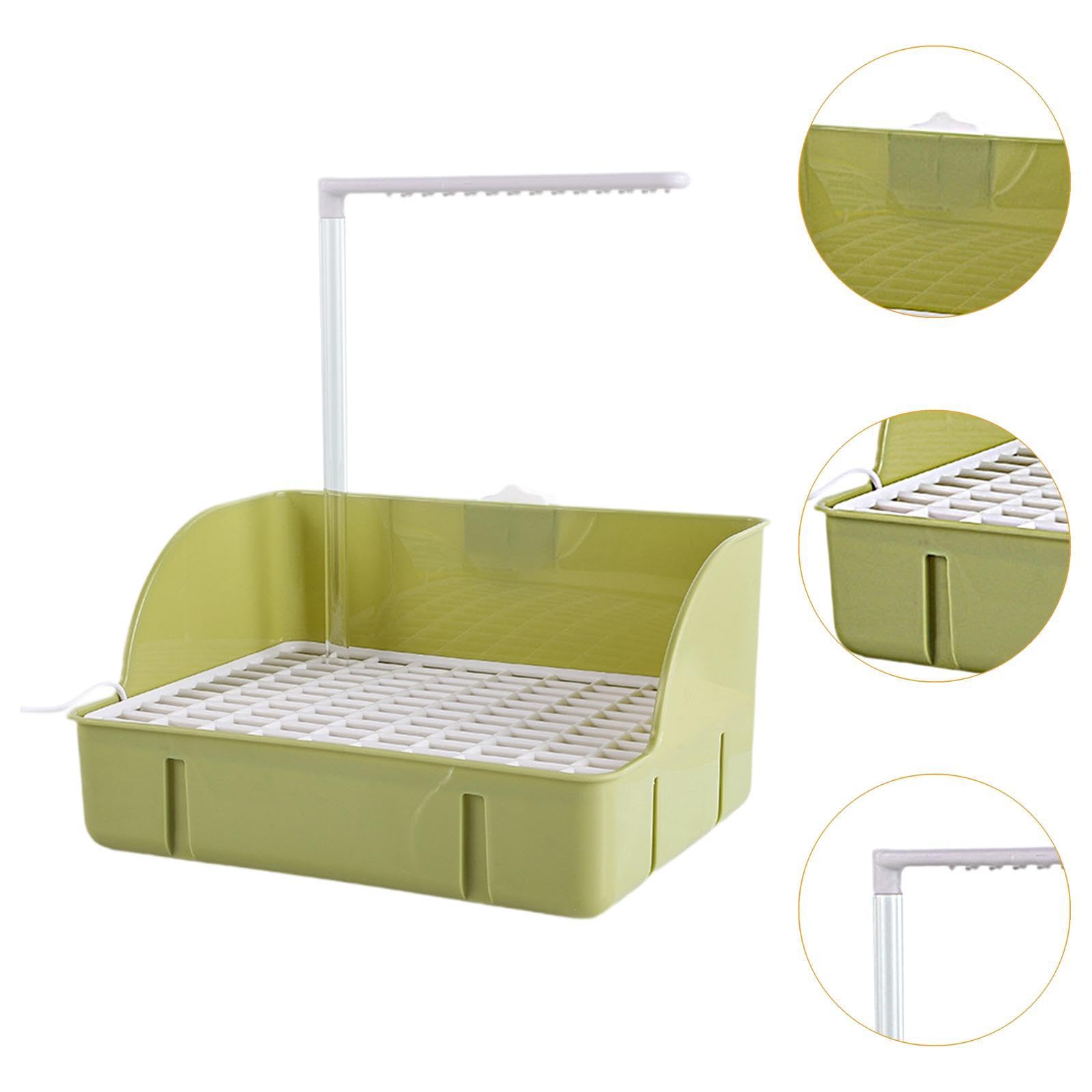 Bañera Automática para Loros con Grifo USB, Fácil Montaje, PP para El Cuidado E Higiene de Loros Medianos, Verde
