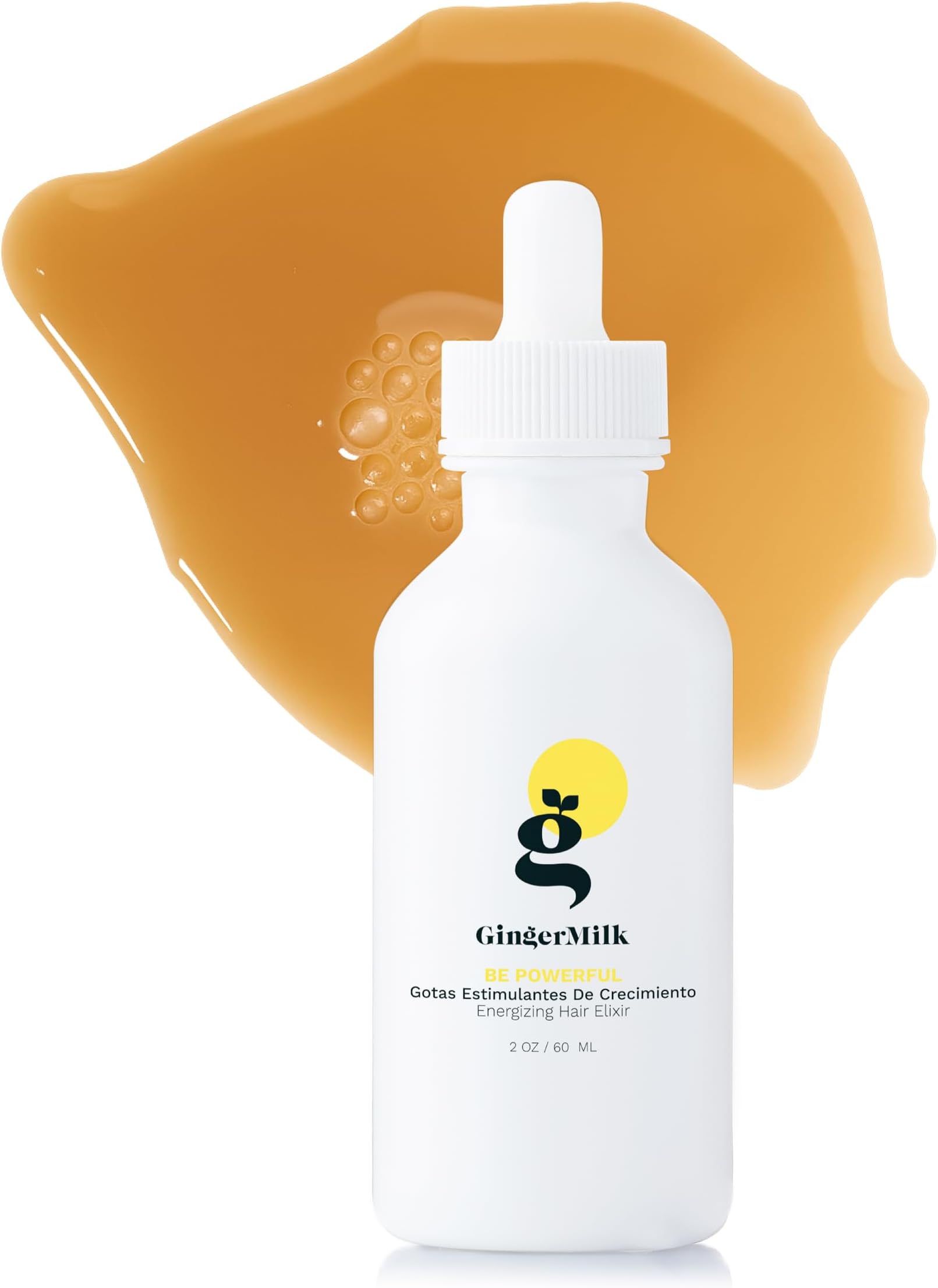 Ginger Root Extract | Growth Stimulating Drops and Hair Loss Control | Serum Vegan Energizing Hair Elixir | Be Powerful (2 fl oz)