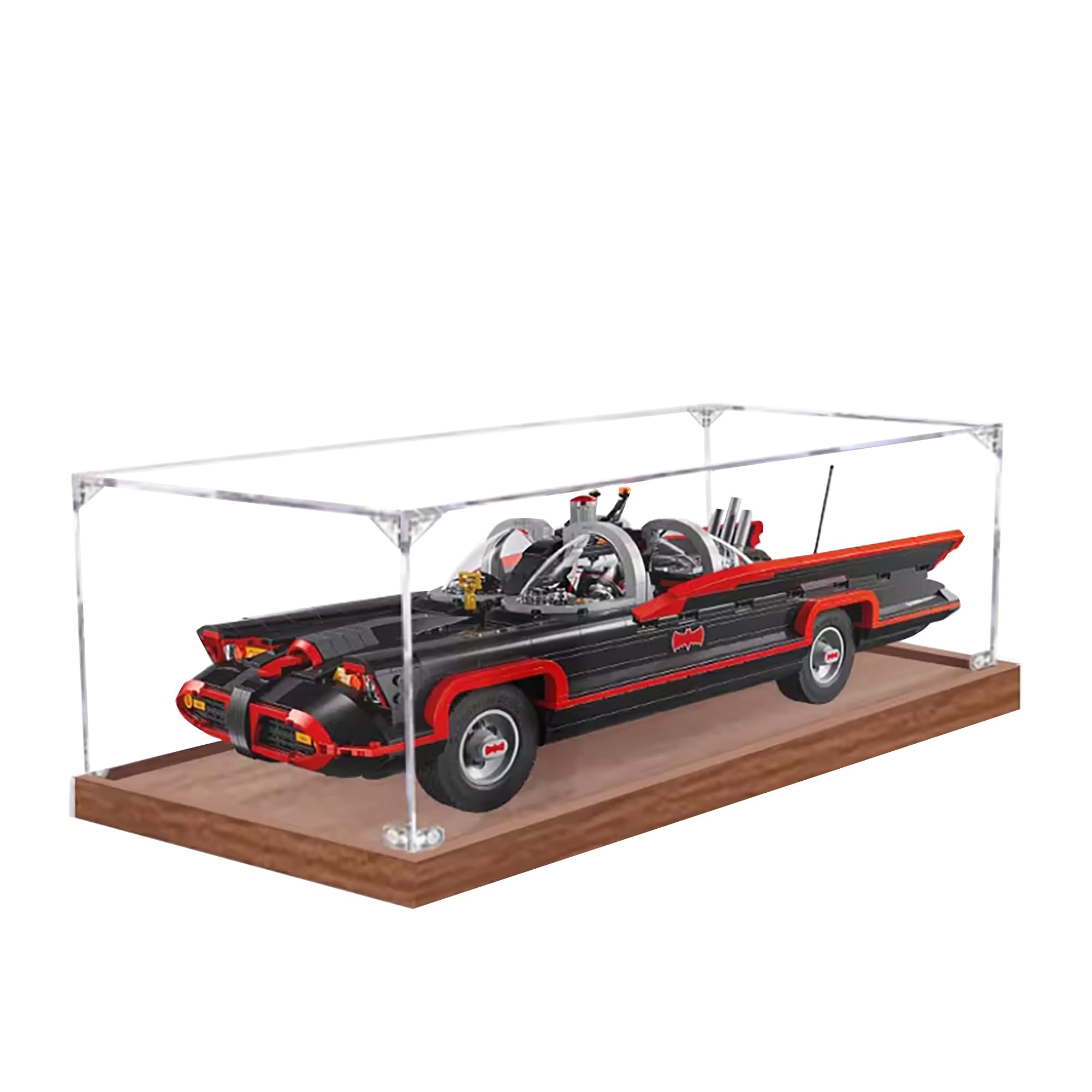 Acrylic Display Case for Lego 76328 Batmobile Model, 3mm Dustproof Display Box, Display Case Compatible with Lego 76328 (Model Not Included) (Transparent Build 3MM Brown)