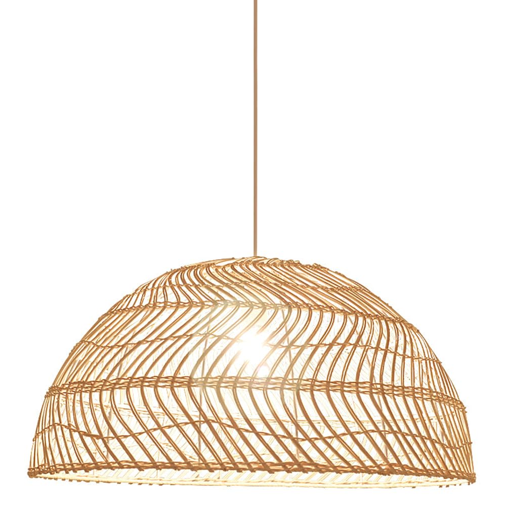 CJSLXGBL Wicker Pendant Light E27 Hanging Lights Rattan Hanging Lamp Wicker Woven Basket Lampshade,Farmhouse Industrial Boho Ceiling Light Fixture For Living Room Kitchen Island
